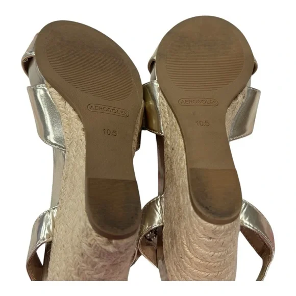 AEROSOLES Metallic Gold Women's Sandals - Picture 7 of 8